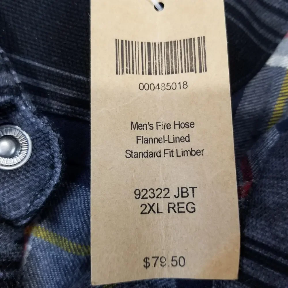 Duluth Trading Co Jacket Mens 2XL Gray Fire Hose Flannel Lined Limber Shacket